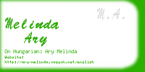 melinda ary business card